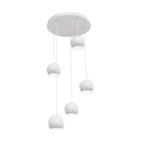 Afx 037949484790 Roxy Medium Base Quintuple Pendant White