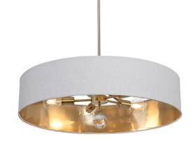 Clnp30mbsb-whgd Afx Clnp30mb Pendant 5 Light 30 Inch W Crystal - Satin Brass / White Gold