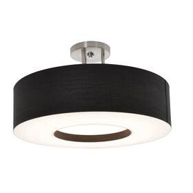 Mcf1524lajud-bksf Afx Mcf1524lajud-sf Montclair 15 Inch W Led Semi-flush Drum Ceiling - Nickel