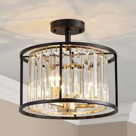 Cl005bb Agv Lighting 755867249658 K9 Crystal Semi Flush Mount Ceiling Light Fixture Modern Design E12