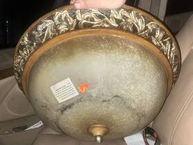 Aico 747396072401 Elegant Beautiful Atterbury Glass Semi Flush Ceiling Lighting 3 Light Used