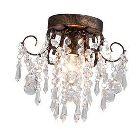 P2001-1 Aideng Small Crystal Ceiling Light Fixture Flush Mount Lights Modern Black