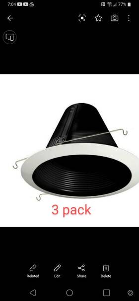Air Tight 661975001630 6 Inch Black Full Cone Baffle With Self-flange Recessed Trim - 3 Pk 35b
