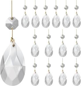 Aiskaer 313100833820 15 Pcs Clear Teardrop Crystal Chandelier Pendant For Light Lamp And Windo