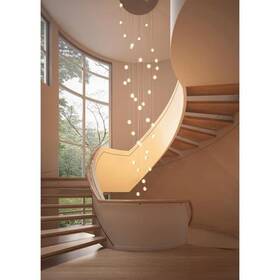 P-ws-1cn51-1 Aiwen 36-light 32 Ft. Modern Chrome Spiral Crystal Raindrop Oversized Chandelier