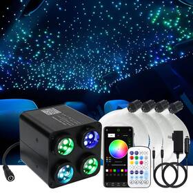 Akepo Qj-l036 36w 4 Color Twinkle Fiber Optic Starlights Headliner Lights Kit Optical Fibe