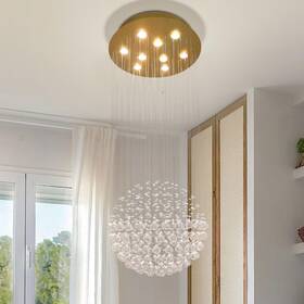 Albalux 614170448373 Raindrop Chandelier Modern Crystal Chandeliers 9-lights Flush Mount
