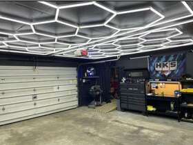 All4detail 680864300616 Hexagon Led Garage Lights 6500k Honeycomb Light With Border Missing Pieces