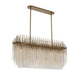 037661-038-fr001 Allegri 037661-fr001 Estrella 42 Inch W Crystal Linear Chandelier - Brushed Champagne