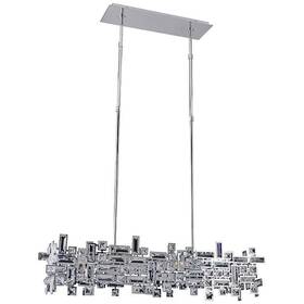 11198-010-fr001 Allegri Vermeer 6 Light 35 Inch W Crystal Linear Chandelier - Chrome