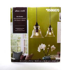 0586870 Allen Roth Pendant Light Oil Rubbed Bronze Finish Mini Clear Glass Shade Newob