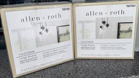 0587003 Allen Roth 2 Lot Vallymede Aged Bronze 3 Light Jar Pendant Chandelier #587003