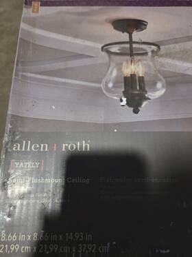 Allen Roth 0587005 3-light Semi-flush Mount Ceiling Fixture Aged Bronze Mpn