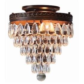 Allen Roth 0589388 Eberline Oil-rubbed Bronze Tiered Crystal Flush Mount Light