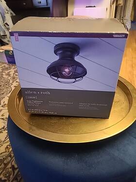 0806029 Allen Roth Yordan 8.5 Inch Bronze Incandescent Semi-flush Mount Light