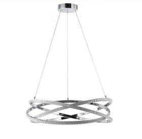 Allen Roth 080629710269 Lucia 1 -light Gloss Steel Glam Integrated Led Crystal Chandelier