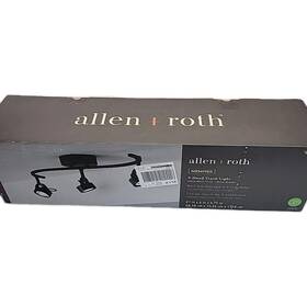 2592332 Allen Roth 3-head Track Light And Memphis Matte Black Finish Metal Shade 27x6x6.75