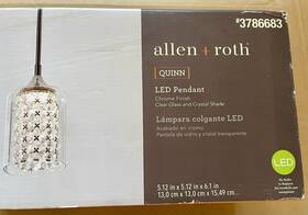 3786683 Allen Roth Mini Hanging Pendant Light-allen Roth-new-modern Clear Glass Light Fixture