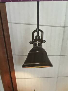 399146 Allen Roth Mini Pendant Ligh Bronze Industrial Bell Hanging