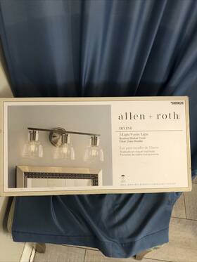 41543 Allen Roth #41543 New Irvine 3-light Vanity Light Brushed Nickel Finish Clear Shades