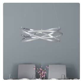 5336468 Allen Roth Lucia 1 -light Gloss Steel Glam Integrated Led Crystal Chandelier
