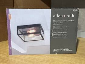 Allen Roth 725916106218 Bristow 2-light 12.37-in Antique Bronze Flush Mount Light