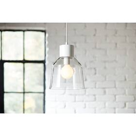 Allen Roth 725916106645 Mackensie White French Clear Glass Jar Mini Hanging Pendant Light