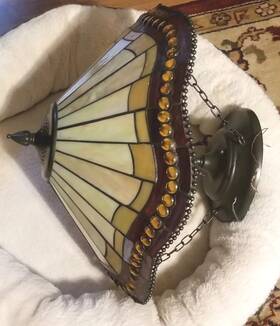 Lws0196e Allen Roth Vintage And Tiffany Style Semi-flush Two Light Ceiling Fixture Bronze