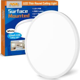 Asl-fmaw1220-wh Allsmartlife Led Flush Mount Ceiling Light Fixture 12inch 24w 2880lm Cct 3000k/