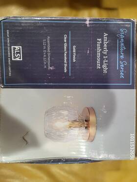 24359-000 Alsy 5 Inch 1-light Soft Gold Transitional Flush Mount Faceted Clear Glass Shade