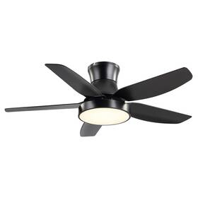 Aluocyi 791107562392 Aluociy 42 Inch Flush Mount Ceiling Fan Light Black Fans With Lights And