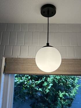Jyl9528b Amazon Purchase White Pendant 8 Inch Modern Metal/glass Globe Led White/black