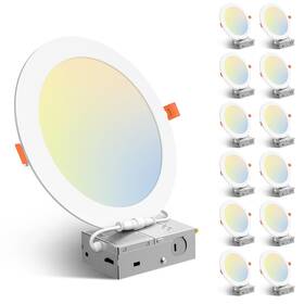 5cct Amico 007857001613 12 Pack 8 Inch Ultra-thin Led Recessed Ceiling Light With Junction