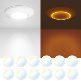 Amico 041912001 12 Pack 5cct 5/6 Inch Led Disk Lights With Night Light Dimmable Flush