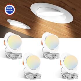 0804002 Amico 4 Pack 6 Inch 5cct Gimbal Led Recessed Lighting 360 &90 Adjustable