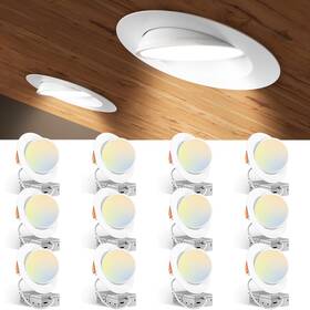 12007 Amico 12 Pack 6 Inch 5cct Gimbal Led Recessed Ceiling Light 360 &90 Adjustable Ey