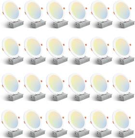 5cct Amico 313048933941 24 Pack 8 Inch Ultra-thin Led Recessed Ceiling Light With Junction Bo