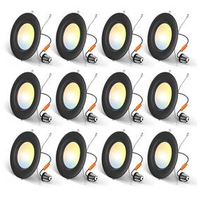 12.5w Amico 850058432977 5/6 Inch 5cct Led Recessed Lighting 12 Pack Dimmable Damp Rated 100w