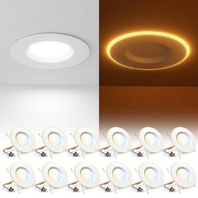 Amico 850060697951 12 Pack 5/6 Inch Led Can Lights Night Light 5cct Retrofit Dimmable 1100lm