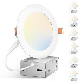 5cct Amico 850063371100 6 Pack 5 Inch Ultra-thin Led Canless Recessed Ceiling Light With Junctio