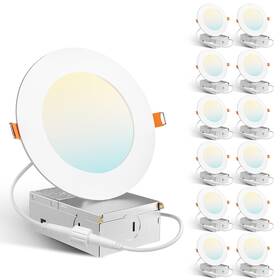 A1801ax1612005 Amico 12 Pack 4 Inch 5cct Ultrathin Led Recessed Dimmable Ceiling Light With Junction