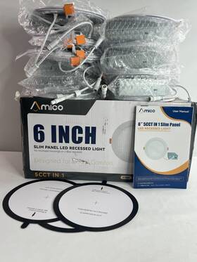 A1812ax034-2 Amico White Slim Panel Led Recessed Light 6 Inch 12 Pack