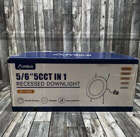 A1820ax122 Amico White 5/6 Inch 5cct In 1 Led Recessed Downlight 20 Pack