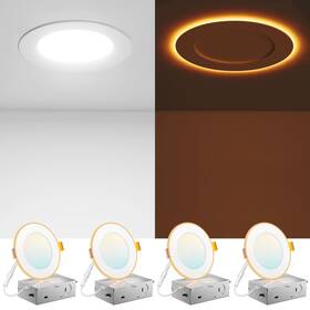 A18gl011004020 Amico 4 Pack Inch 5cct Led Recessed Ceiling Light With Night 2700k/3