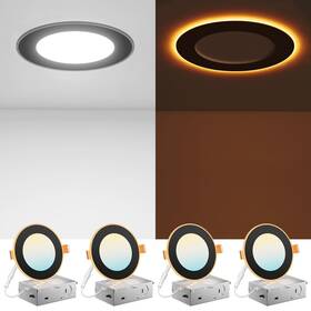A18gl011004021 Amico 4 Pack Black Inch 5cct Led Recessed Ceiling Light With Night 2700k-5