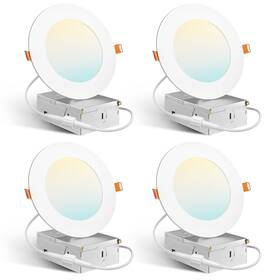 A18gl011604001 Amico 4 Pack Inch 5cct Ultra-thin Led Recessed Dimmable Ceiling Light With Juncti