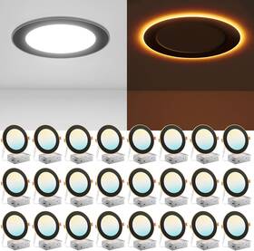 A18gl011924013 Amico 24 Pack Black 6 Inch 5cct Led Recessed Ceiling Light With Night 270