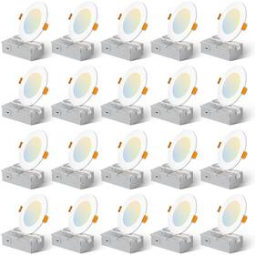 Fxf01504e Amico 20 Pack 4 Inch 5cct Ultra-thin Led Recessed Ceiling Light With Junction