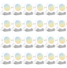 Hs-stcp512wh Amico 24 Pack 6 Inch 5cct Ultra-thin Led Recessed Light With Junction Box