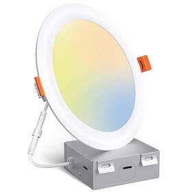 W-11182 Amico 1 Pack 6 Inch 3cct Ultra-thin Led Recessed Ceiling Light With Junction Box 3